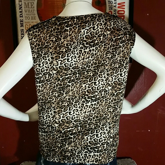EUC Ellen Tracy Animal Print Sleeveless Blouse - Picture 4 of 6